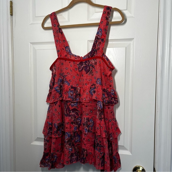 Intimately Free People Red Floral Dress Small Petite - Picture 2 of 6